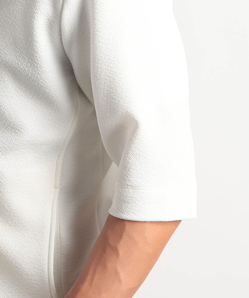 HIDEAWAYS NICOLE（ハイダウェイニコル）の「梨地フルZIP5分袖フードパーカ（パーカー・メンズ・ブラック/オフホワイト/ピンク・MEDIUM/LARGE/X-LARGE）」の8枚目の写真