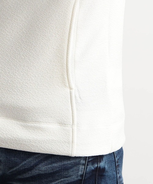 HIDEAWAYS NICOLE（ハイダウェイニコル）の「梨地フルZIP5分袖フードパーカ（パーカー・メンズ・ブラック/オフホワイト/ピンク・MEDIUM/LARGE/X-LARGE）」の10枚目の写真