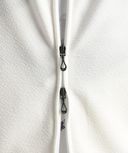 HIDEAWAYS NICOLE（ハイダウェイニコル）の「梨地フルZIP5分袖フードパーカ（パーカー・メンズ・ブラック/オフホワイト/ピンク・MEDIUM/LARGE/X-LARGE）」の12枚目の写真
