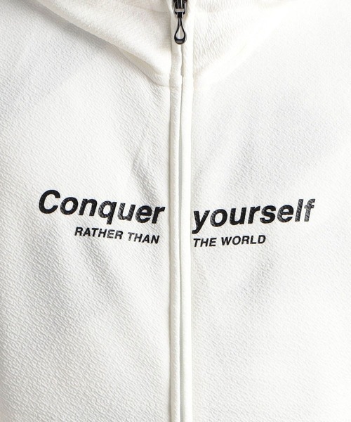 HIDEAWAYS NICOLE（ハイダウェイニコル）の「梨地フルZIP5分袖フードパーカ（パーカー・メンズ・ブラック/オフホワイト/ピンク・MEDIUM/LARGE/X-LARGE）」の13枚目の写真