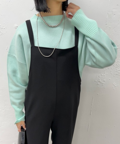 SHENERY（シーナリー）の「スウェットライクニットプルオーバー（ニット/セーター・レディース・ブラック/オフホワイト/オレンジ/ミント・FREE）」の3枚目の写真