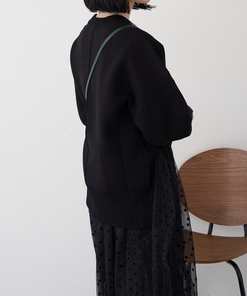 SHENERY（シーナリー）の「スウェットライクニットプルオーバー（ニット/セーター・レディース・ブラック/オフホワイト/オレンジ/ミント・FREE）」の10枚目の写真