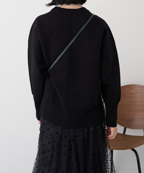 SHENERY（シーナリー）の「スウェットライクニットプルオーバー（ニット/セーター・レディース・ブラック/オフホワイト/オレンジ/ミント・FREE）」の12枚目の写真