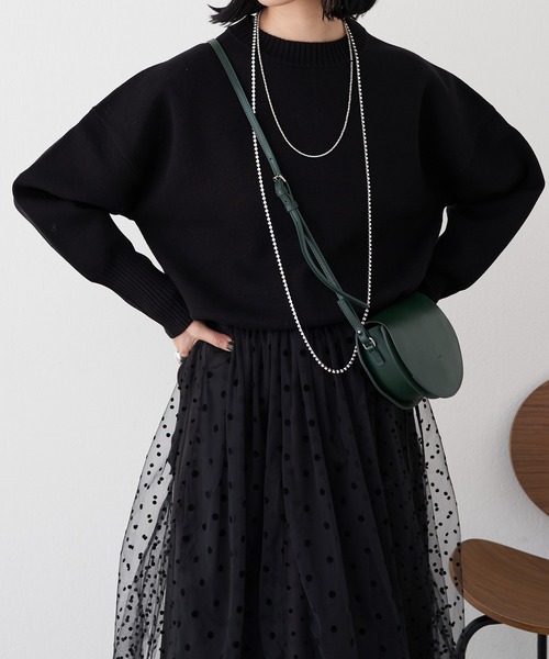 SHENERY（シーナリー）の「スウェットライクニットプルオーバー（ニット/セーター・レディース・ブラック/オフホワイト/オレンジ/ミント・FREE）」の13枚目の写真