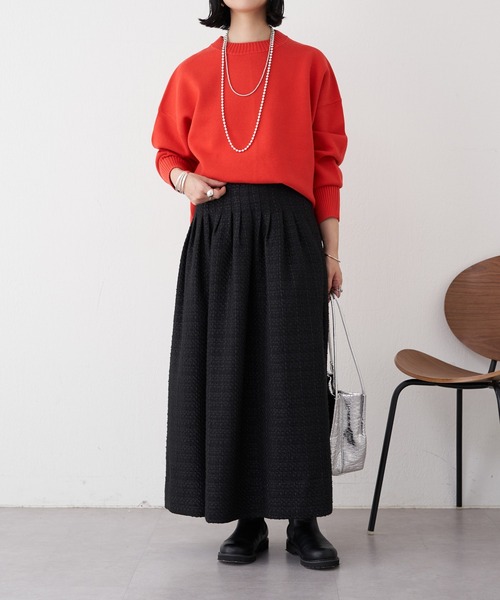 SHENERY（シーナリー）の「スウェットライクニットプルオーバー（ニット/セーター・レディース・ブラック/オフホワイト/オレンジ/ミント・FREE）」の15枚目の写真