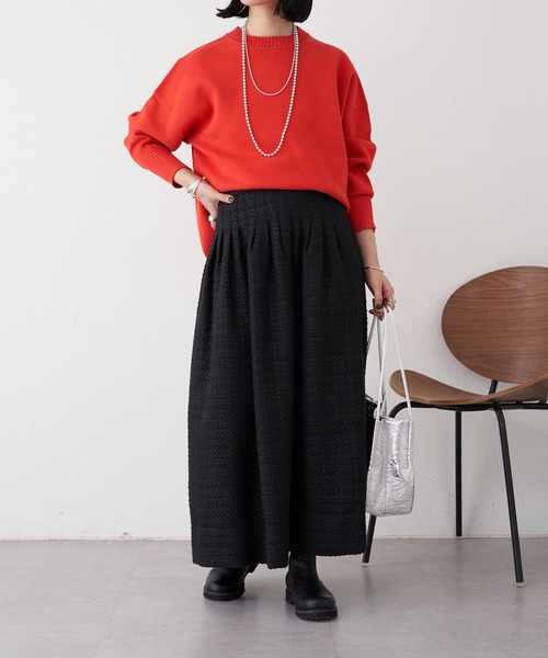 SHENERY（シーナリー）の「スウェットライクニットプルオーバー（ニット/セーター・レディース・ブラック/オフホワイト/オレンジ/ミント・FREE）」の16枚目の写真