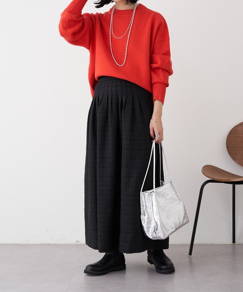 SHENERY（シーナリー）の「スウェットライクニットプルオーバー（ニット/セーター・レディース・ブラック/オフホワイト/オレンジ/ミント・FREE）」の19枚目の写真