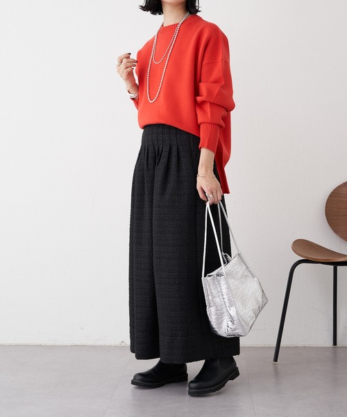 SHENERY（シーナリー）の「スウェットライクニットプルオーバー（ニット/セーター・レディース・ブラック/オフホワイト/オレンジ/ミント・FREE）」の20枚目の写真