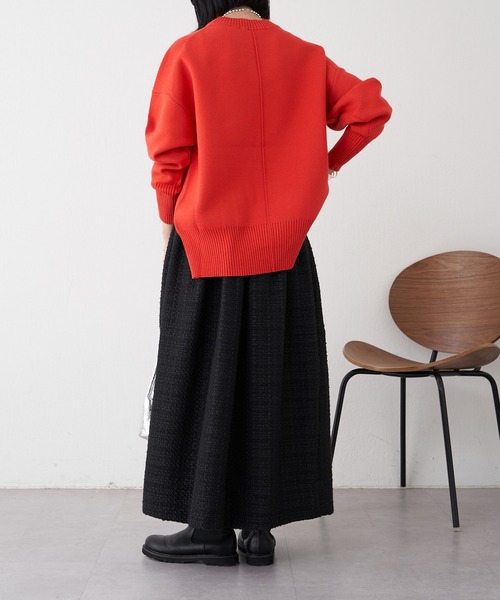 SHENERY（シーナリー）の「スウェットライクニットプルオーバー（ニット/セーター・レディース・ブラック/オフホワイト/オレンジ/ミント・FREE）」の21枚目の写真