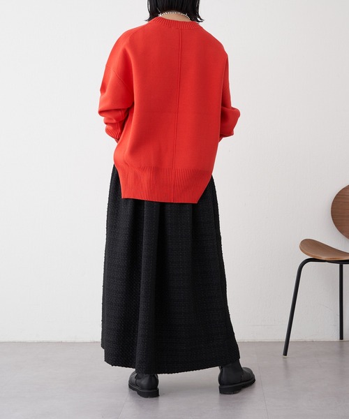 SHENERY（シーナリー）の「スウェットライクニットプルオーバー（ニット/セーター・レディース・ブラック/オフホワイト/オレンジ/ミント・FREE）」の22枚目の写真