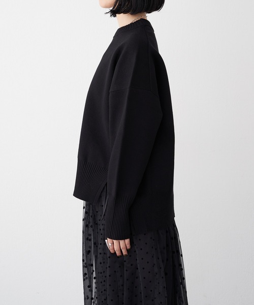 SHENERY（シーナリー）の「スウェットライクニットプルオーバー（ニット/セーター・レディース・ブラック/オフホワイト/オレンジ/ミント・FREE）」の6枚目の写真