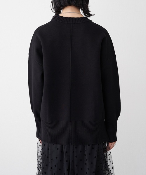 SHENERY（シーナリー）の「スウェットライクニットプルオーバー（ニット/セーター・レディース・ブラック/オフホワイト/オレンジ/ミント・FREE）」の7枚目の写真