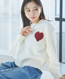 VIS | 【洗える】ハートモチーフニット(ニット/セーター)