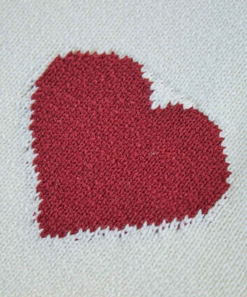 VIS(ビス)の「【洗える】ハートモチーフニット(ニット/セーター・レディース・ライトグレー/キナリ/ネイビー・FREE)」の10枚目の写真