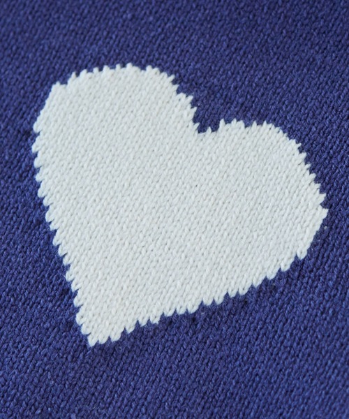 VIS(ビス)の「【洗える】ハートモチーフニット(ニット/セーター・レディース・ライトグレー/キナリ/ネイビー・FREE)」の11枚目の写真