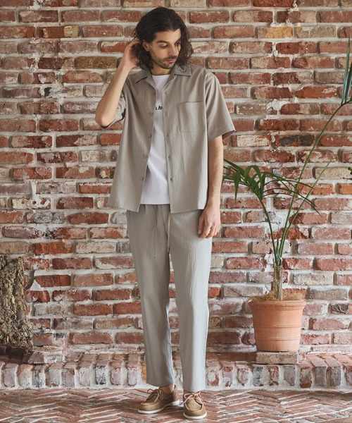 RATTLE TRAP（ラトルトラップ）の「楊柳カチオン半袖開襟シャツ（シャツ/ブラウス・メンズ・ブラック/ベージュ/ブラウン/グリーン・S/M/L/LL）」の5枚目の写真