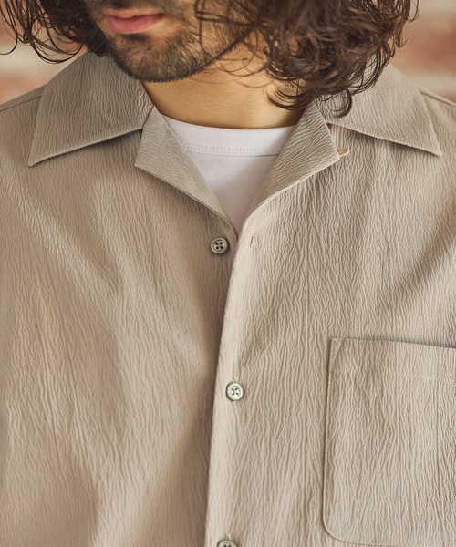 RATTLE TRAP（ラトルトラップ）の「楊柳カチオン半袖開襟シャツ（シャツ/ブラウス・メンズ・ブラック/ベージュ/ブラウン/グリーン・S/M/L/LL）」の12枚目の写真