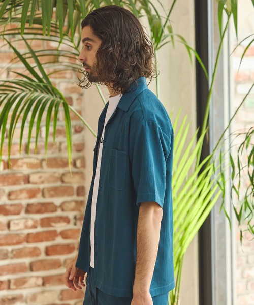 RATTLE TRAP（ラトルトラップ）の「楊柳カチオン半袖開襟シャツ（シャツ/ブラウス・メンズ・ブラック/ベージュ/ブラウン/グリーン・S/M/L/LL）」の14枚目の写真