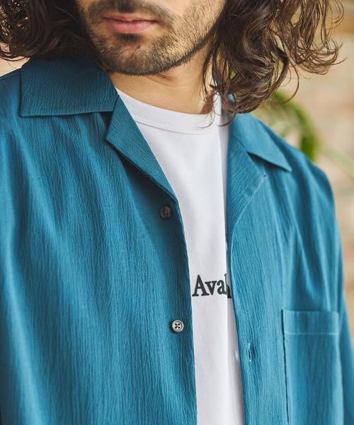 RATTLE TRAP（ラトルトラップ）の「楊柳カチオン半袖開襟シャツ（シャツ/ブラウス・メンズ・ブラック/ベージュ/ブラウン/グリーン・S/M/L/LL）」の16枚目の写真