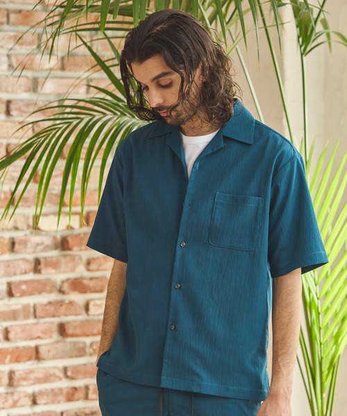 RATTLE TRAP（ラトルトラップ）の「楊柳カチオン半袖開襟シャツ（シャツ/ブラウス・メンズ・ブラック/ベージュ/ブラウン/グリーン・S/M/L/LL）」の13枚目の写真