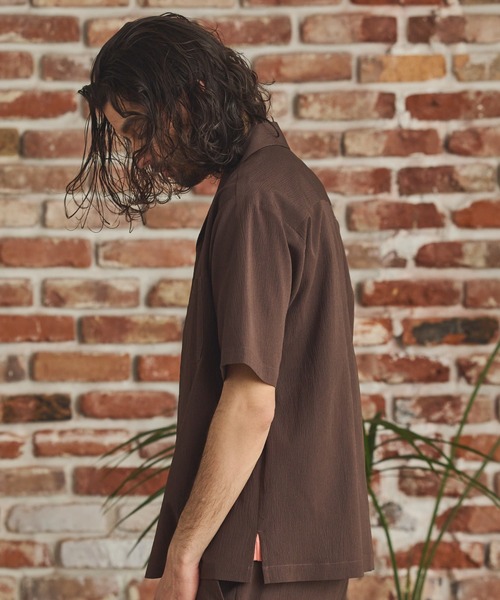 RATTLE TRAP（ラトルトラップ）の「楊柳カチオン半袖開襟シャツ（シャツ/ブラウス・メンズ・ブラック/ベージュ/ブラウン/グリーン・S/M/L/LL）」の17枚目の写真