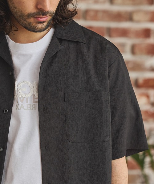 RATTLE TRAP（ラトルトラップ）の「楊柳カチオン半袖開襟シャツ（シャツ/ブラウス・メンズ・ブラック/ベージュ/ブラウン/グリーン・S/M/L/LL）」の22枚目の写真