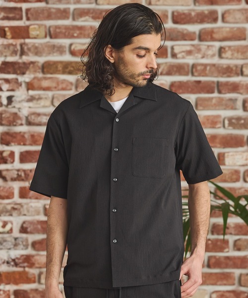 RATTLE TRAP（ラトルトラップ）の「楊柳カチオン半袖開襟シャツ（シャツ/ブラウス・メンズ・ブラック/ベージュ/ブラウン/グリーン・S/M/L/LL）」の19枚目の写真