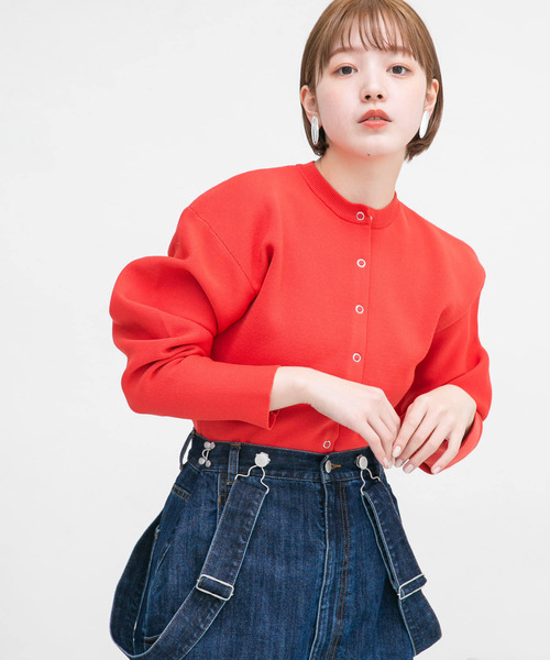 KBF（ケイビーエフ）の「リングドットボタンニットカーディガン（カーディガン/ボレロ・レディース・レッド系その他/ライトベージュ/イエロー系その他・ONE）」の17枚目の写真