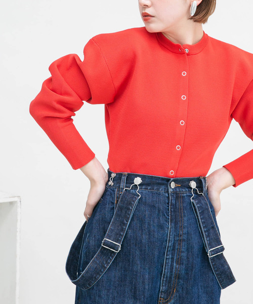 KBF（ケイビーエフ）の「リングドットボタンニットカーディガン（カーディガン/ボレロ・レディース・レッド系その他/ライトベージュ/イエロー系その他・ONE）」の22枚目の写真