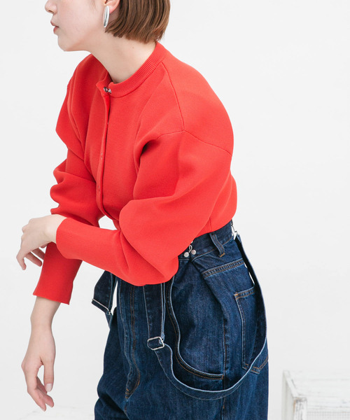 KBF（ケイビーエフ）の「リングドットボタンニットカーディガン（カーディガン/ボレロ・レディース・レッド系その他/ライトベージュ/イエロー系その他・ONE）」の18枚目の写真