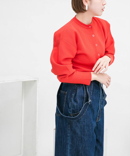 KBF（ケイビーエフ）の「リングドットボタンニットカーディガン（カーディガン/ボレロ・レディース・レッド系その他/ライトベージュ/イエロー系その他・ONE）」の20枚目の写真