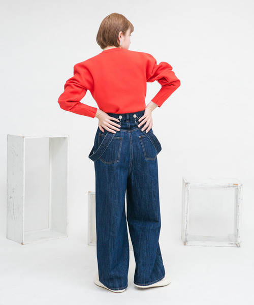 KBF（ケイビーエフ）の「リングドットボタンニットカーディガン（カーディガン/ボレロ・レディース・レッド系その他/ライトベージュ/イエロー系その他・ONE）」の9枚目の写真