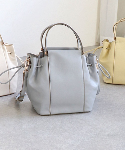 MIAN （ミアン）の「サイドドロスト2wayトートバッグ（トートバッグ・レディース・イエロー/サックスブルー/ブラック/アイボリー・FREE）」の9枚目の写真