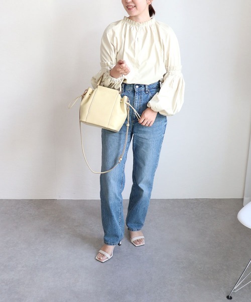 MIAN （ミアン）の「サイドドロスト2wayトートバッグ（トートバッグ・レディース・イエロー/サックスブルー/ブラック/アイボリー・FREE）」の13枚目の写真