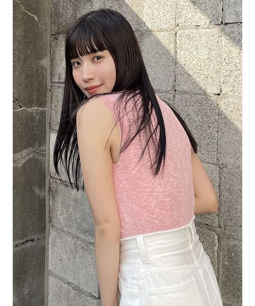 MURUA(ムルーア)の「ベーシックニットタンク(タンクトップ・レディース・ホワイト/ライトブルー/ブラック/ピンク・FREE)」の12枚目の写真