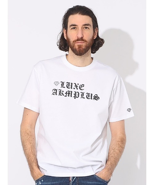 【セール】【当店独占販売】 LUXEAKMPLUS (リュクスエイケイエムプラス) ハーフダイヤ クルーネック 半袖 Ｔシャツ LALAT24014SZ ブランド メンズ 男性 トップス（Tシャツ/カットソー）｜LUXEAKMPLUS（リュクスエイケイエムプラス）