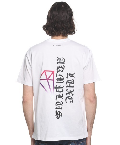 【セール】【当店独占販売】 LUXEAKMPLUS (リュクスエイケイエムプラス) ハーフダイヤ クルーネック 半袖 Ｔシャツ LALAT24014SZ ブランド メンズ 男性 トップス（Tシャツ/カットソー）｜LUXEAKMPLUS（リュクスエイケイエムプラス）
