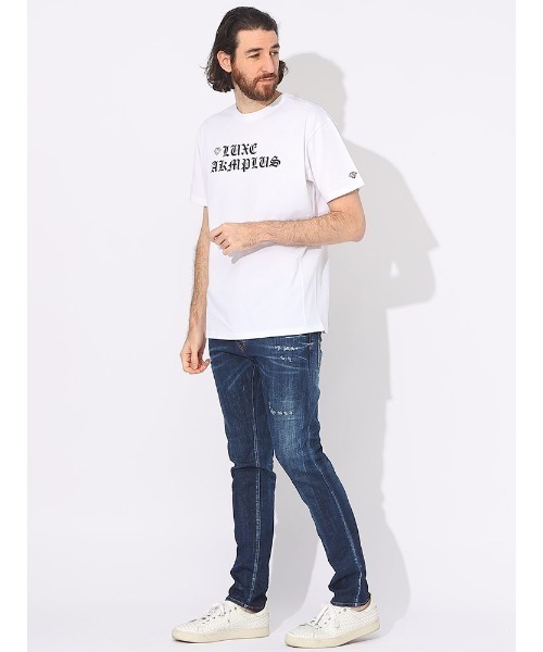 【セール】【当店独占販売】 LUXEAKMPLUS (リュクスエイケイエムプラス) ハーフダイヤ クルーネック 半袖 Ｔシャツ LALAT24014SZ ブランド メンズ 男性 トップス（Tシャツ/カットソー）｜LUXEAKMPLUS（リュクスエイケイエムプラス）