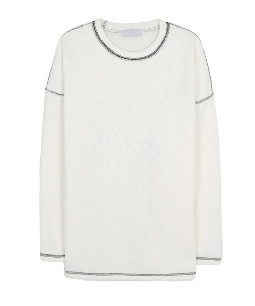 ASCLO（エジュクロ）の「ASCLO  Stitch Range Overfit Knit T（Tシャツ/カットソー・メンズ・ホワイト/ブラック・FREE）」の14枚目の写真