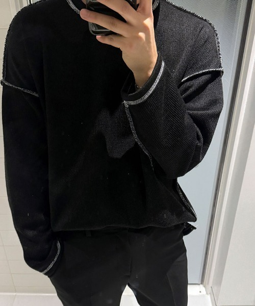 ASCLO（エジュクロ）の「ASCLO  Stitch Range Overfit Knit T（Tシャツ/カットソー・メンズ・ホワイト/ブラック・FREE）」の9枚目の写真