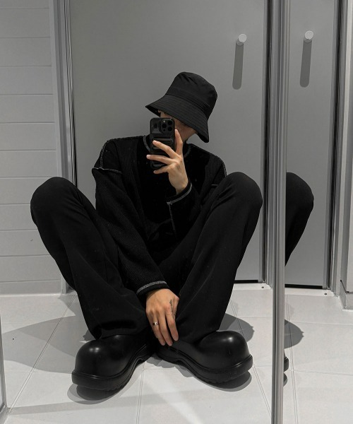 ASCLO（エジュクロ）の「ASCLO  Stitch Range Overfit Knit T（Tシャツ/カットソー・メンズ・ホワイト/ブラック・FREE）」の4枚目の写真