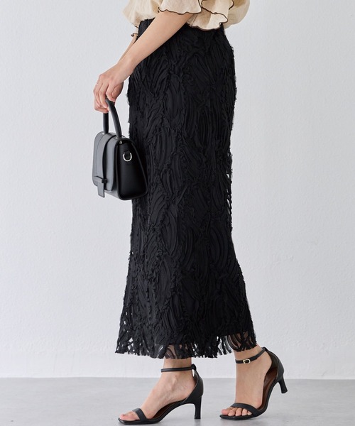 LAVEANGE（ラビアンジェ）の「チュールレースナロースカート（スカート・レディース・ブラック/オフホワイト・LL/M/4L/3L）」の16枚目の写真