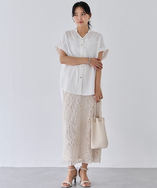 LAVEANGE（ラビアンジェ）の「チュールレースナロースカート（スカート・レディース・ブラック/オフホワイト・LL/M/4L/3L）」の7枚目の写真