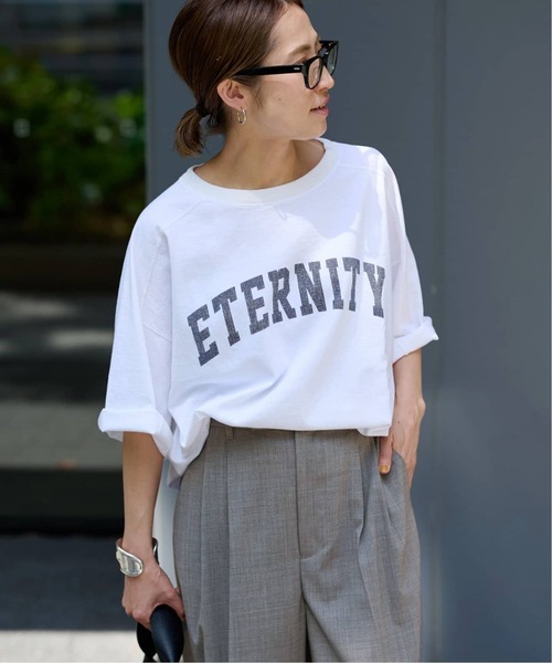 FRAMeWORK(フレームワーク)の「≪WEB限定追加≫ロゴプリントハーフスリーブT2(Tシャツ/カットソー・レディース・ブラウン/ホワイト・FREE)」の3枚目の写真