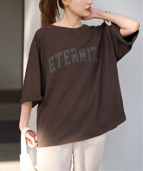 FRAMeWORK(フレームワーク)の「≪WEB限定追加≫ロゴプリントハーフスリーブT2(Tシャツ/カットソー・レディース・ブラウン/ホワイト・FREE)」の13枚目の写真