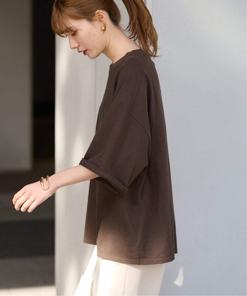 FRAMeWORK(フレームワーク)の「≪WEB限定追加≫ロゴプリントハーフスリーブT2(Tシャツ/カットソー・レディース・ブラウン/ホワイト・FREE)」の14枚目の写真