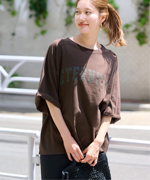 FRAMeWORK(フレームワーク)の「≪WEB限定追加≫ロゴプリントハーフスリーブT2(Tシャツ/カットソー・レディース・ブラウン/ホワイト・FREE)」の19枚目の写真
