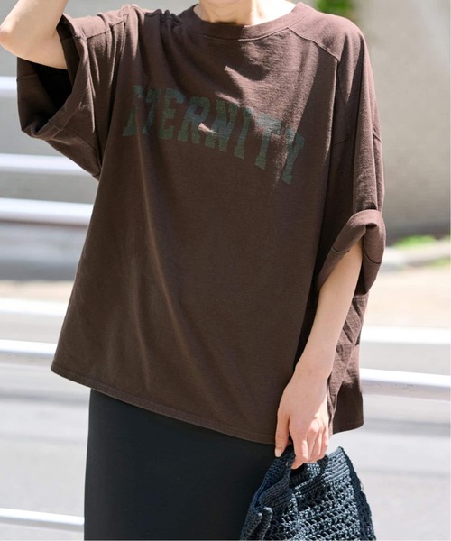 FRAMeWORK(フレームワーク)の「≪WEB限定追加≫ロゴプリントハーフスリーブT2(Tシャツ/カットソー・レディース・ブラウン/ホワイト・FREE)」の22枚目の写真