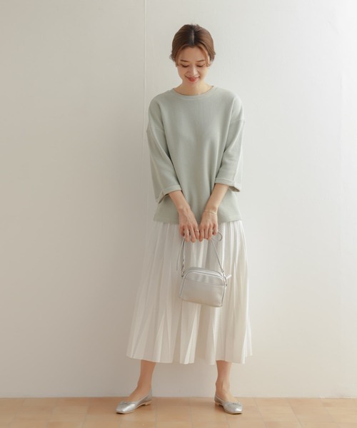 URBAN RESEARCH DOORS（アーバンリサーチドアーズ）の「オパール加工変形プリーツスカート（スカート・レディース・ミント/オフホワイト・MEDIUM）」の12枚目の写真