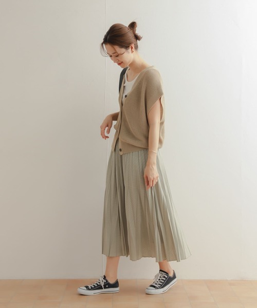 URBAN RESEARCH DOORS（アーバンリサーチドアーズ）の「オパール加工変形プリーツスカート（スカート・レディース・ミント/オフホワイト・MEDIUM）」の22枚目の写真